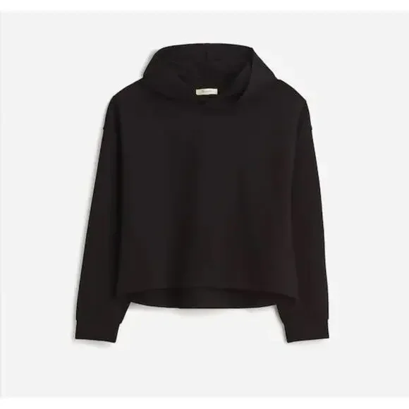 NWT Madewell Ponte Hoodie Sweatshirt In Black Size Medium - Picture 1 of 8